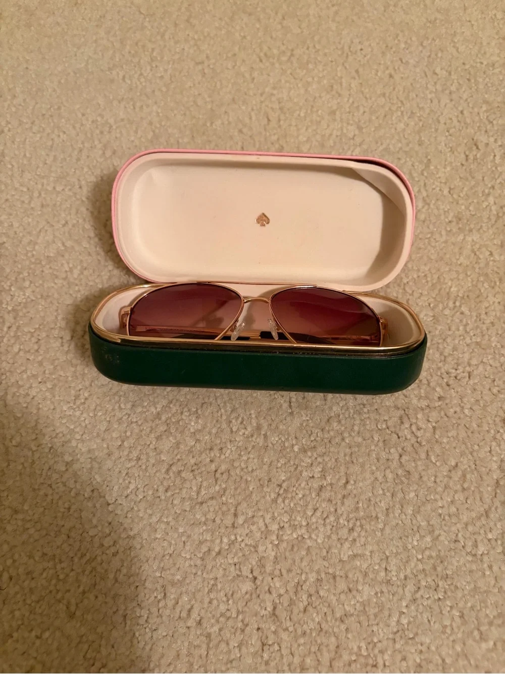 kate spade Rose Gold Frame Sunglasses with Pink Lenses